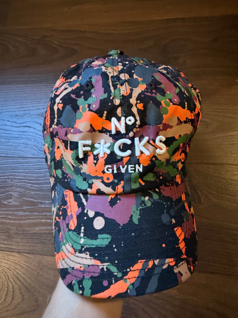 Field Grade “No F*cks Given” Paint Splatter Snapback Hat Streetwear Cap